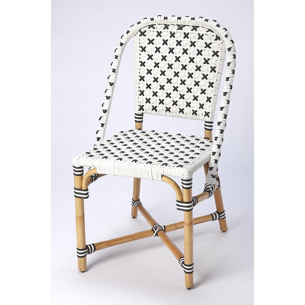 Tenor & Rattan Side Chair, White
