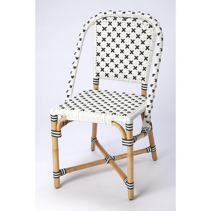 Tenor & Rattan Side Chair, White