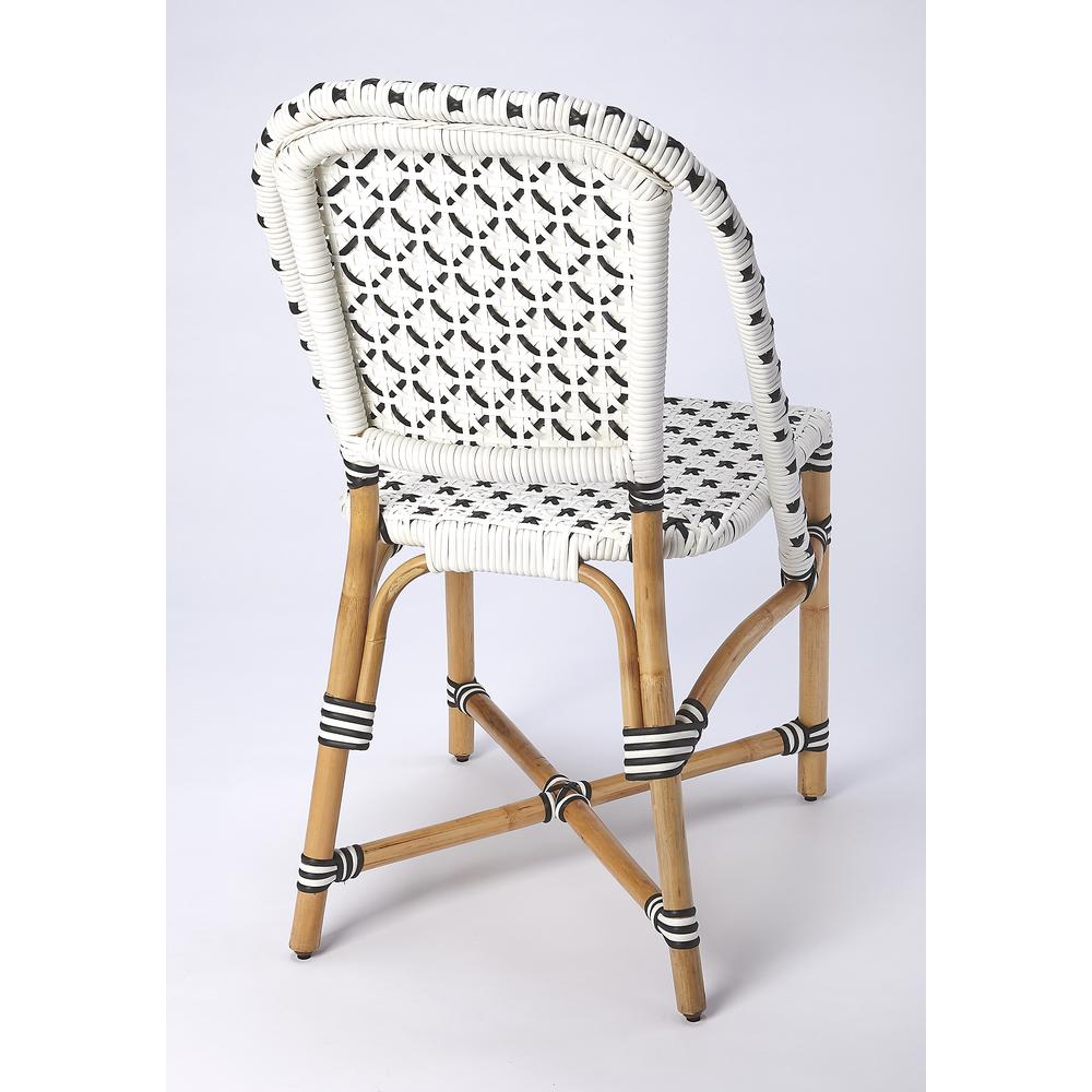 Tenor & Rattan Side Chair, White