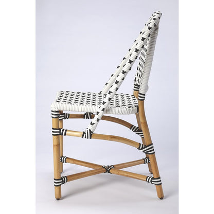 Tenor & Rattan Side Chair, White