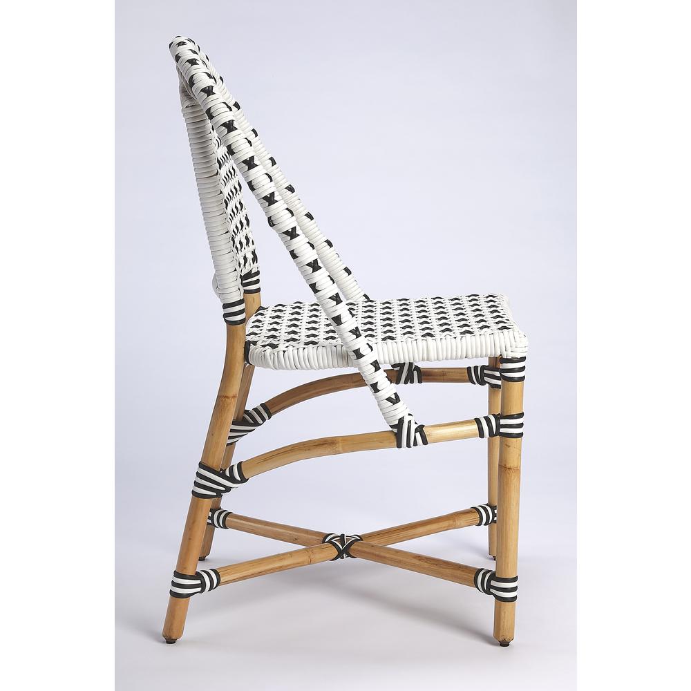 Tenor & Rattan Side Chair, White