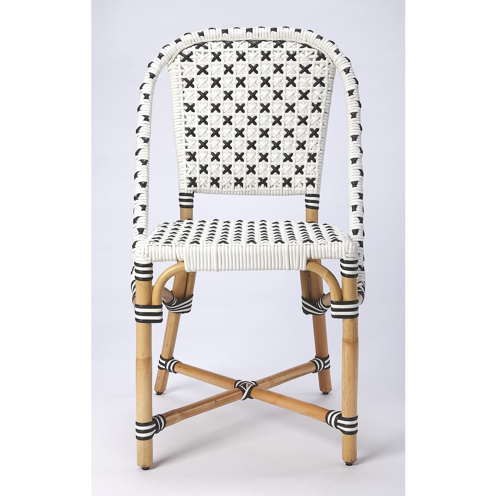Tenor & Rattan Side Chair, White