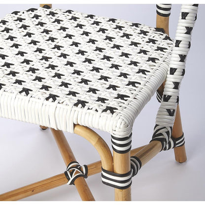 Tenor & Rattan Side Chair, White