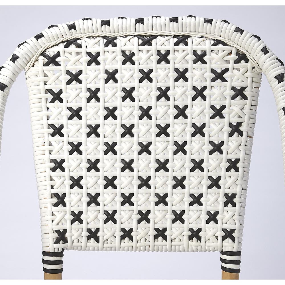 Tenor & Rattan Side Chair, White