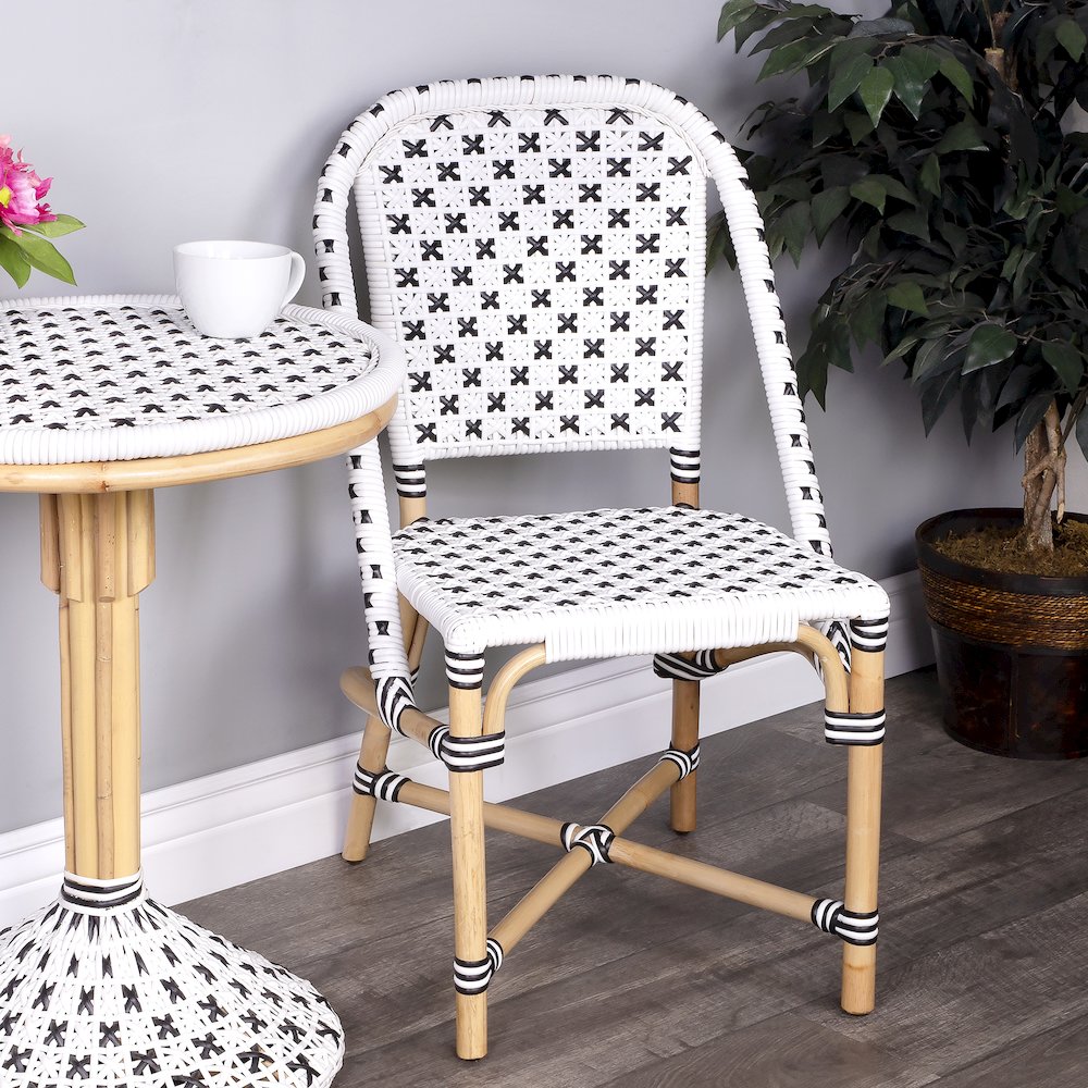 Tenor & Rattan Side Chair, White