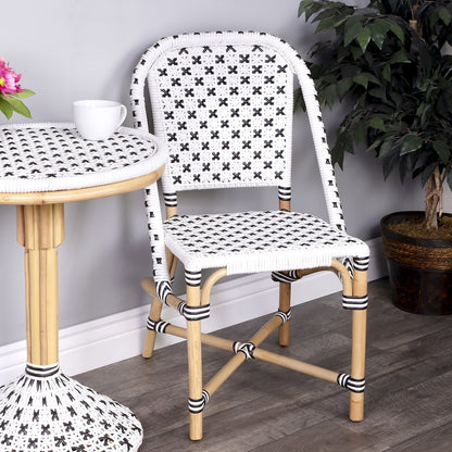 Tenor & Rattan Side Chair, White