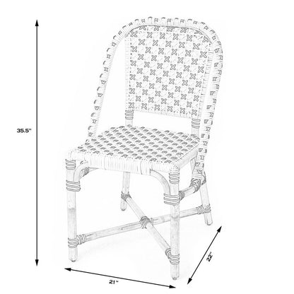 Tenor & Rattan Side Chair, White