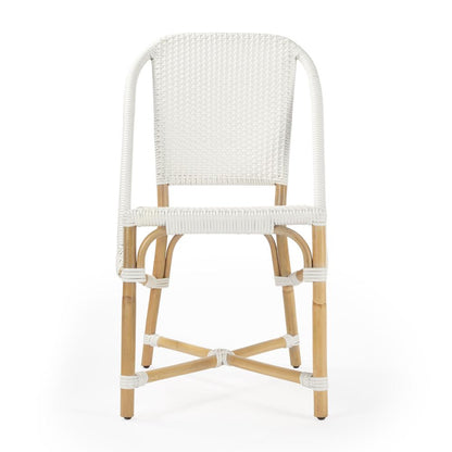 Tenor & Rattan Side Chair, White
