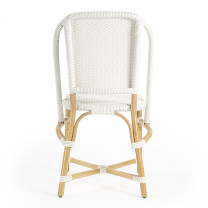 Tenor & Rattan Side Chair, White