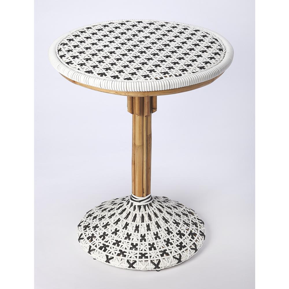 Tenor & Rattan Bistro Table, White