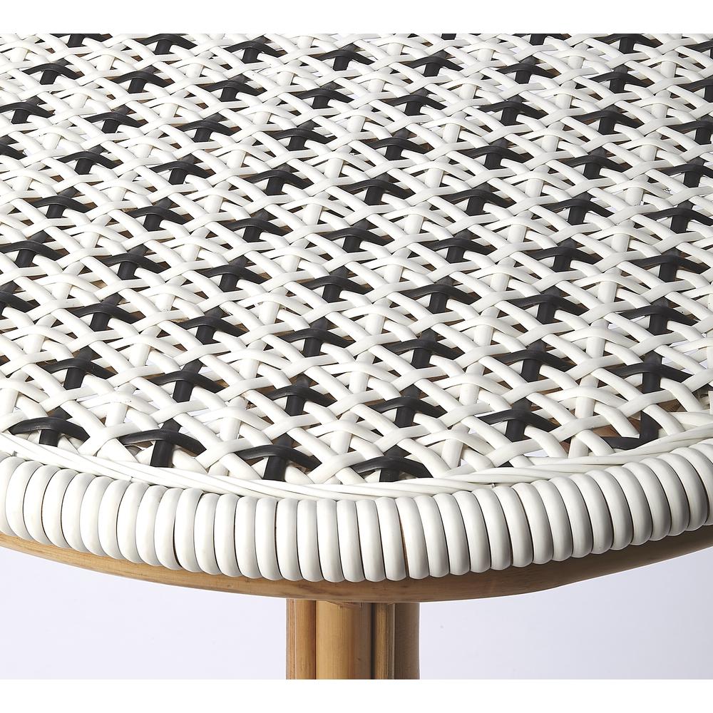 Tenor & Rattan Bistro Table, White