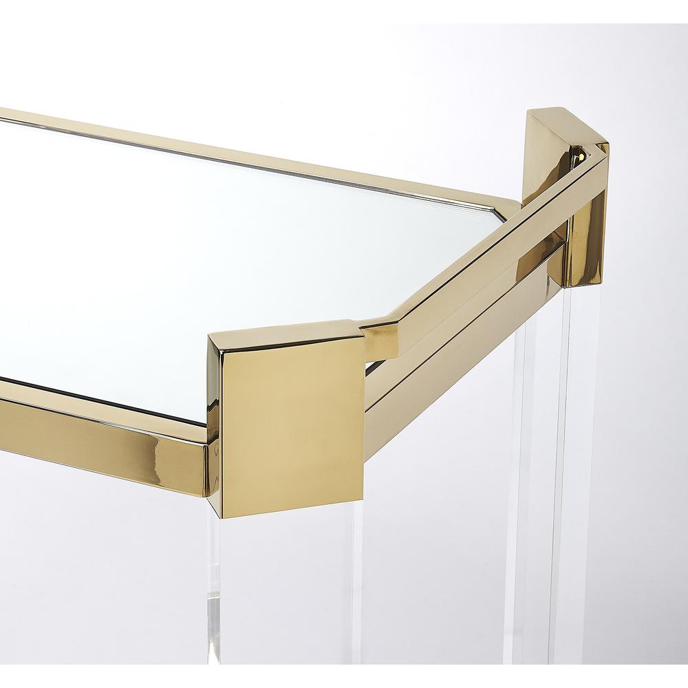 Charlevoix Acrylic & Serving Cart, Gold