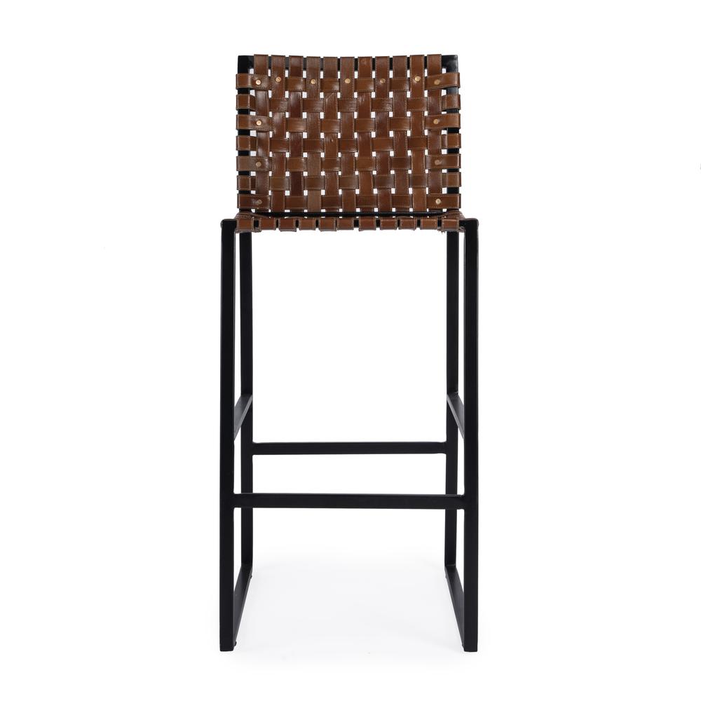 Urban Woven Leather 30" Barstool, Medium Brown
