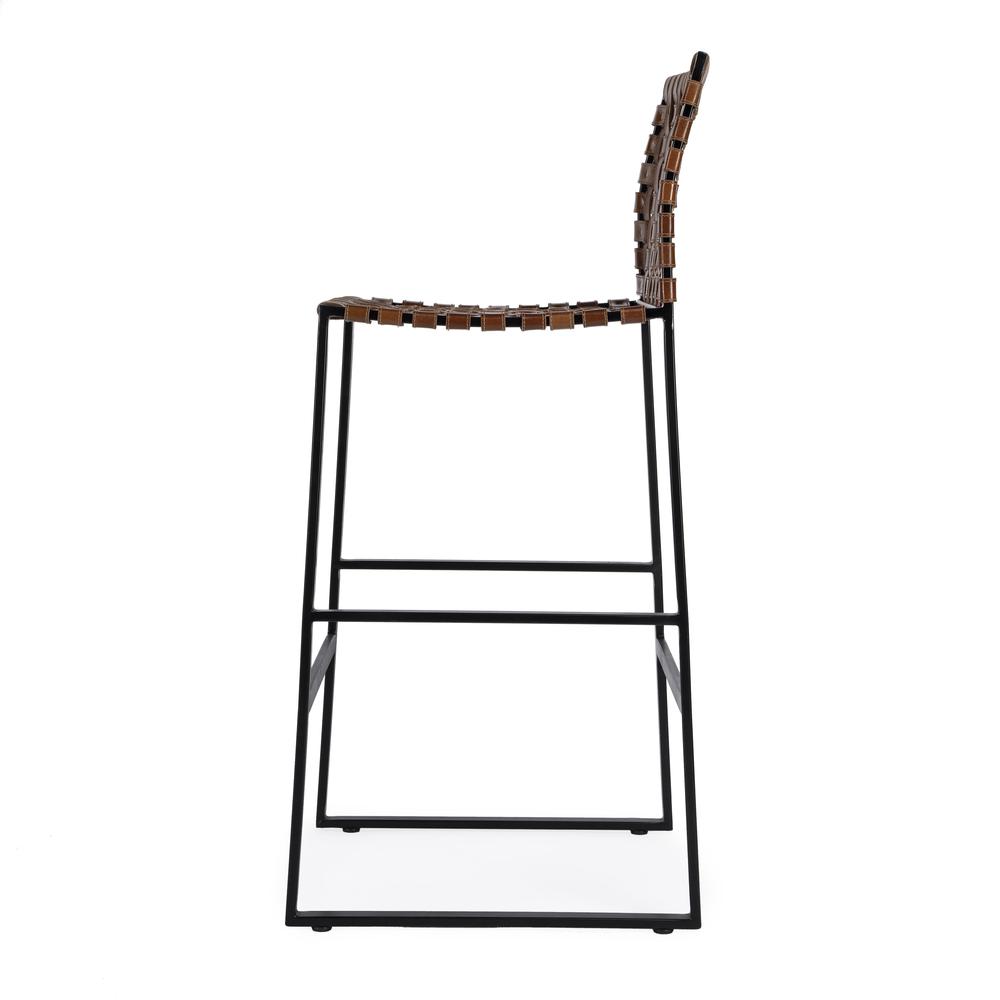 Urban Woven Leather 30" Barstool, Medium Brown