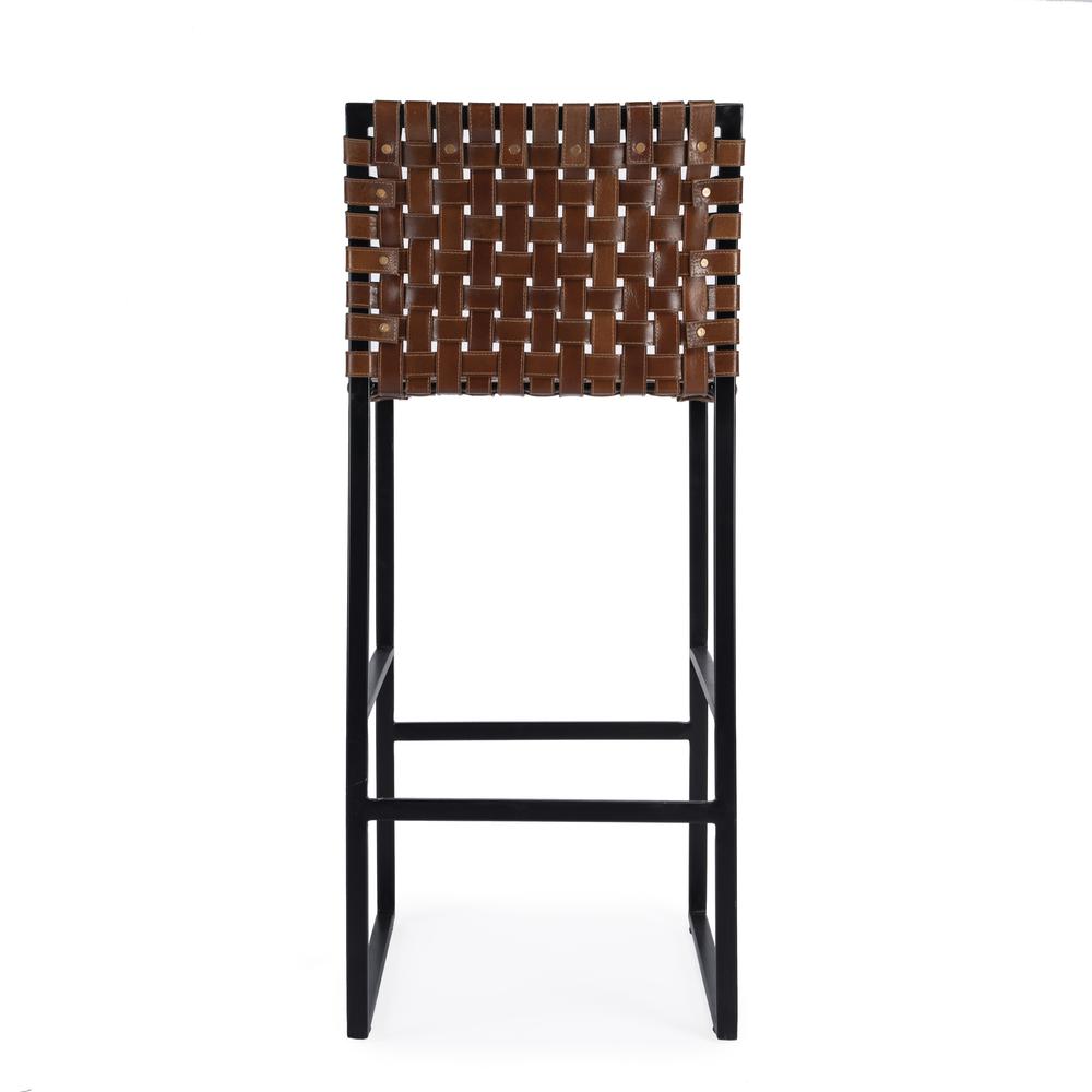 Urban Woven Leather 30" Barstool, Medium Brown