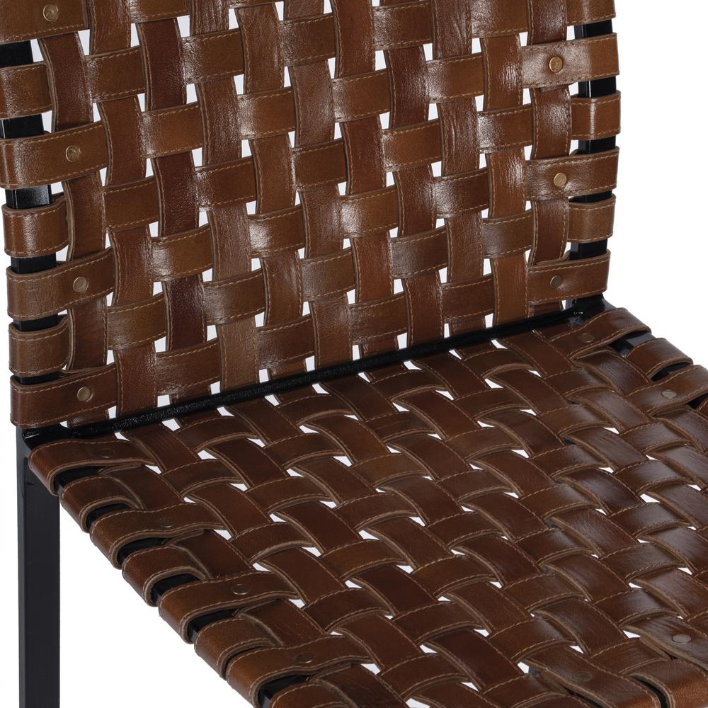 Urban Woven Leather 30" Barstool, Medium Brown