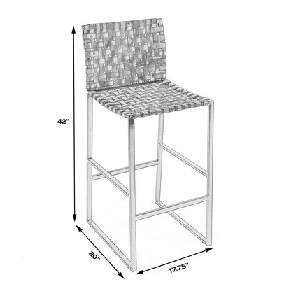 Urban Woven Leather 30" Barstool, Medium Brown