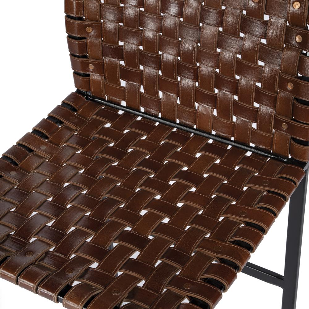 Urban Woven Leather 25" Counter Stool, Medium Brown
