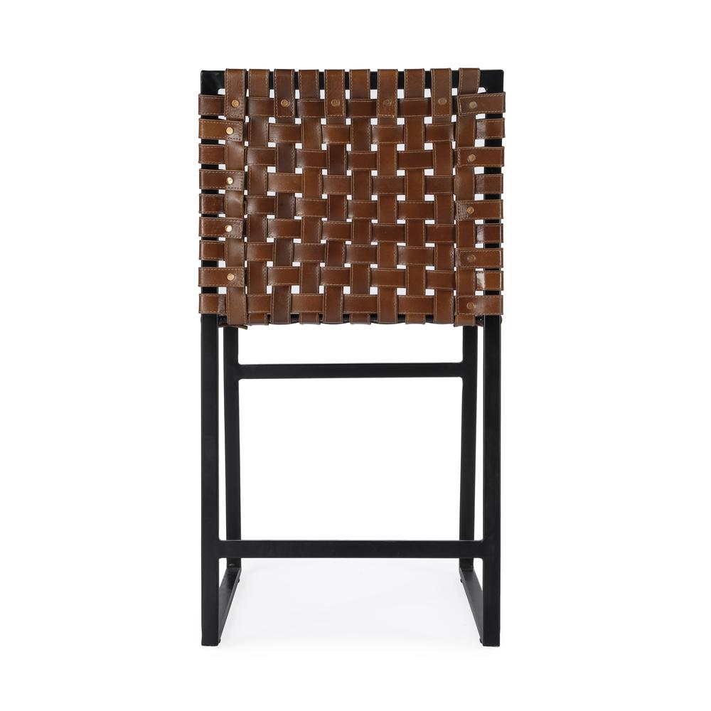 Urban Woven Leather Side Chair, Medium Brown