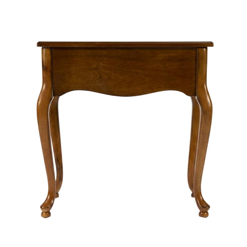Chairside End Table with Drawer, Traditional Wood Side Table for Living Room
