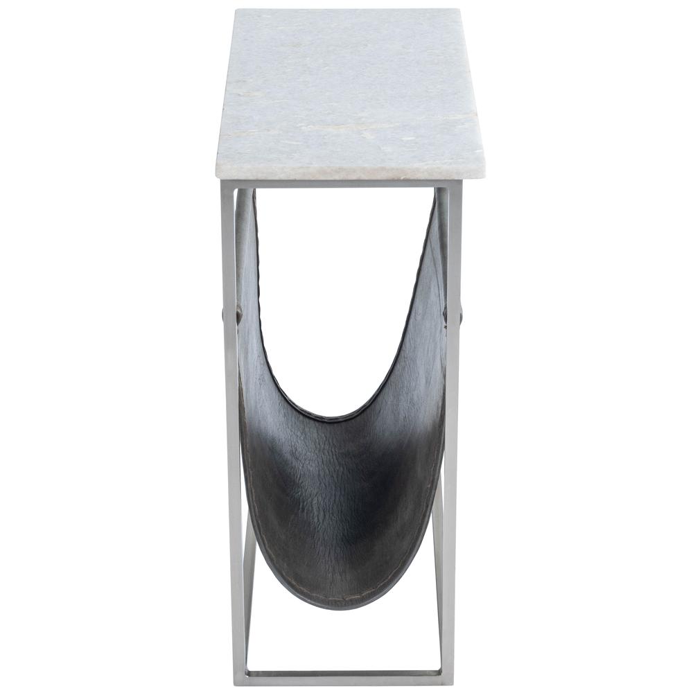Koler Marble & Leather Magazine Table, Off-White