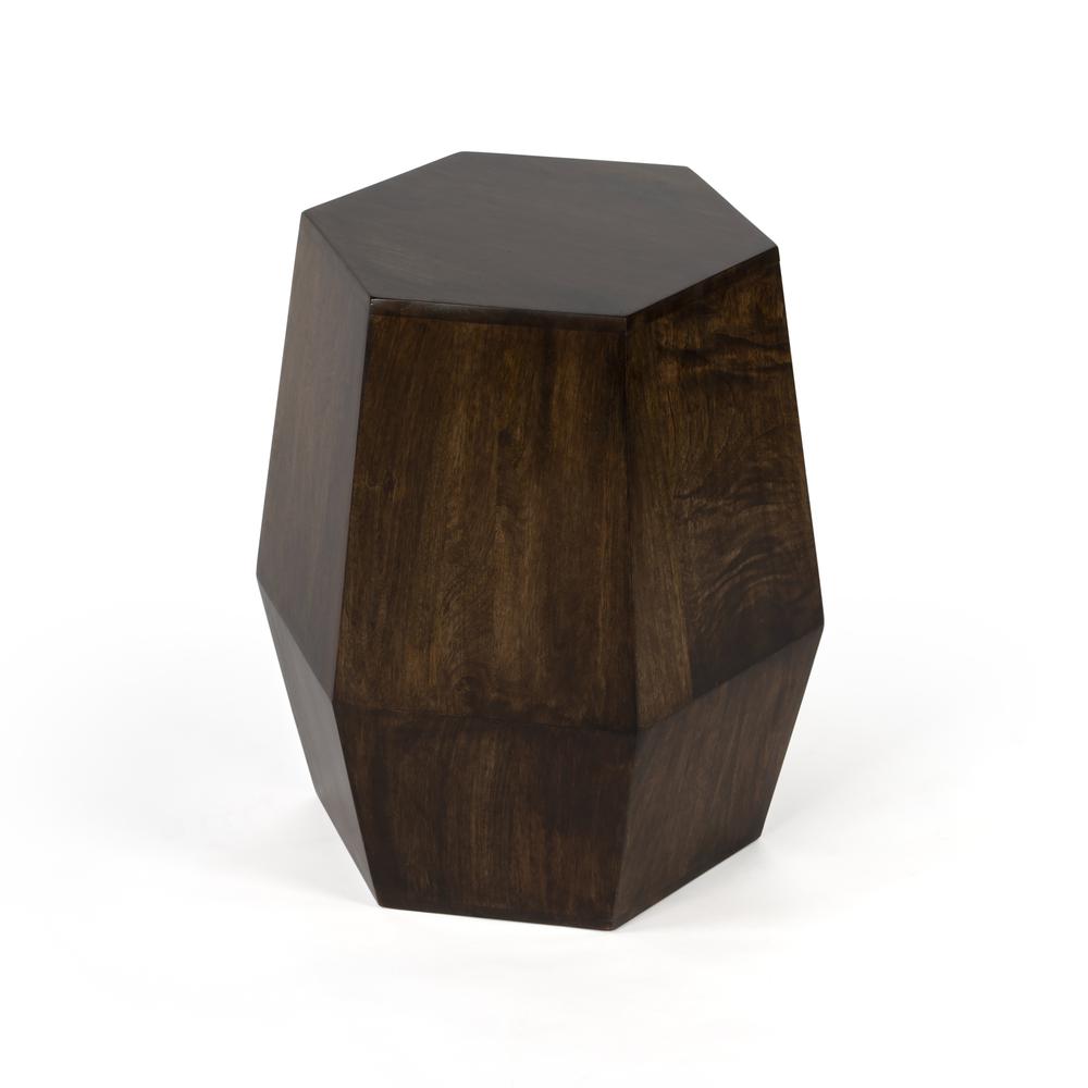 Gulchatai Wood Finish Side Table, Dark Brown