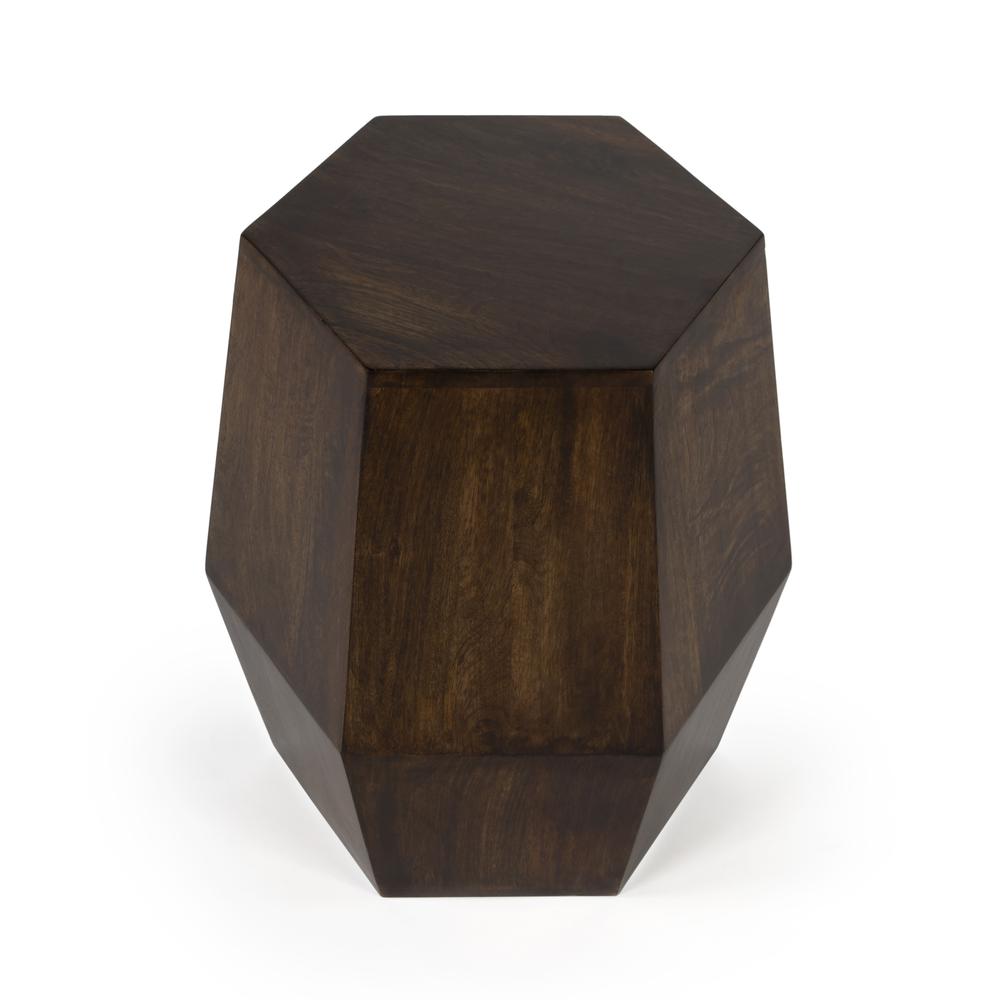 Gulchatai Wood Finish Side Table, Dark Brown
