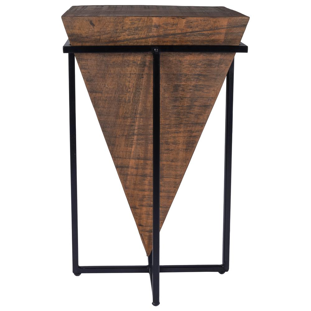 Gulnaria Wood & Metal Side Table, Dark Brown