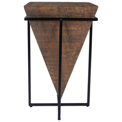 Gulnaria Wood & Metal Side Table, Dark Brown