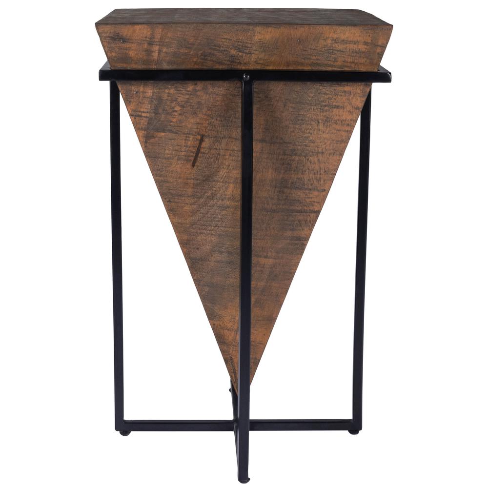 Gulnaria Wood & Metal Side Table, Dark Brown