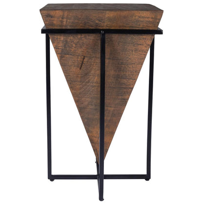 Gulnaria Wood & Metal Side Table, Dark Brown