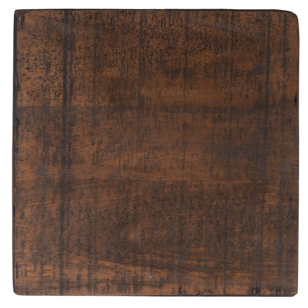 Gulnaria Wood & Metal Side Table, Dark Brown