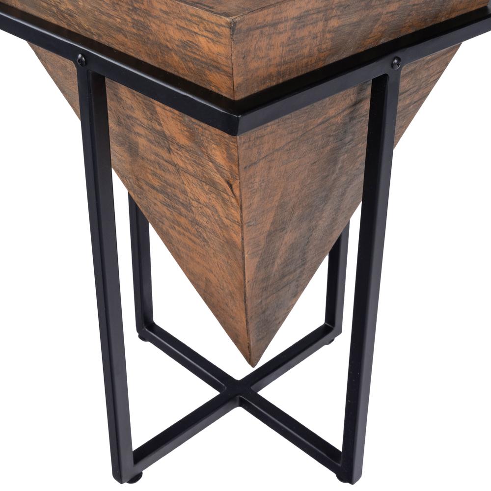 Gulnaria Wood & Metal Side Table, Dark Brown
