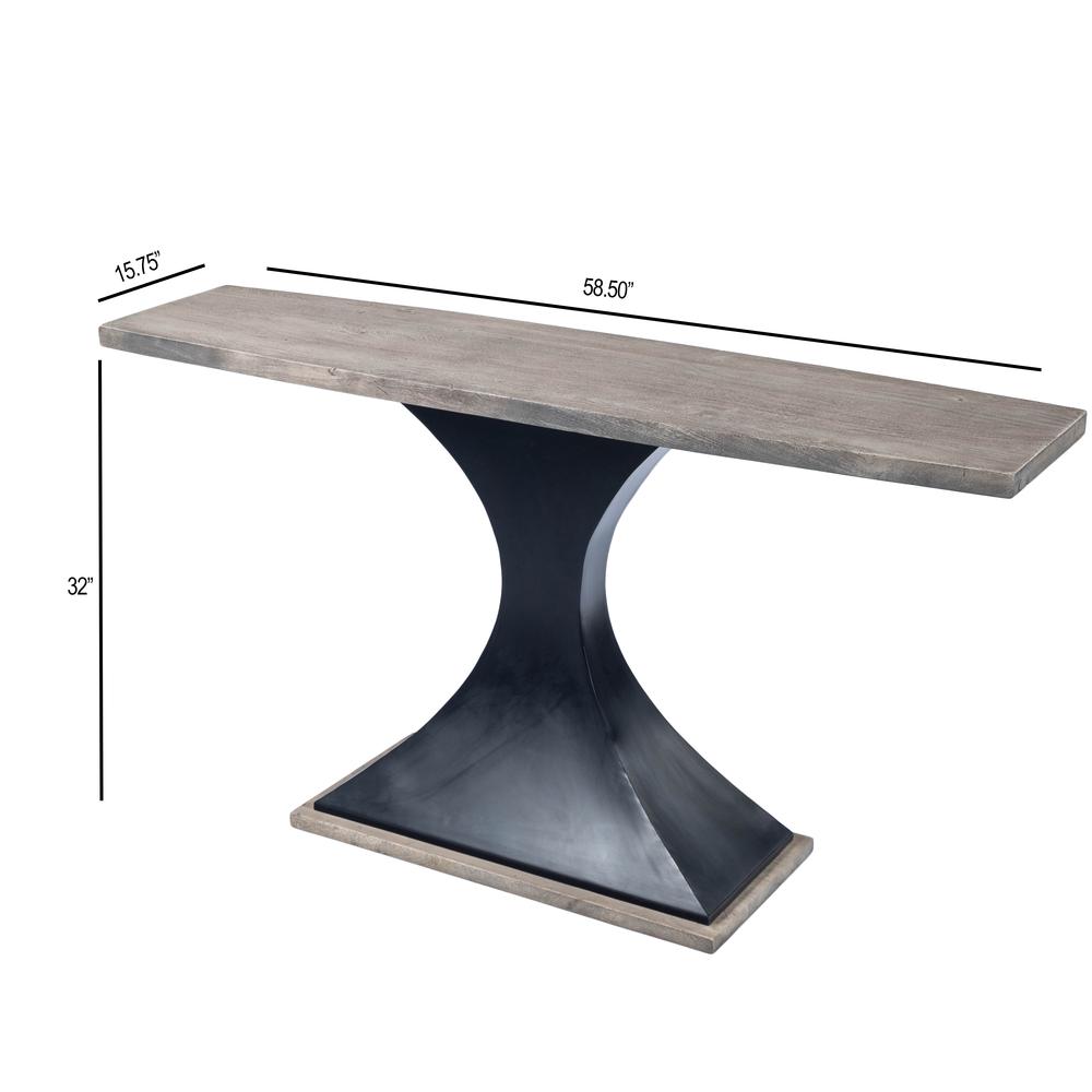 Lidiya Wood & Metal Console Table, Gray