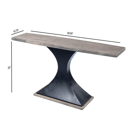 Lidiya Wood & Metal Console Table, Gray