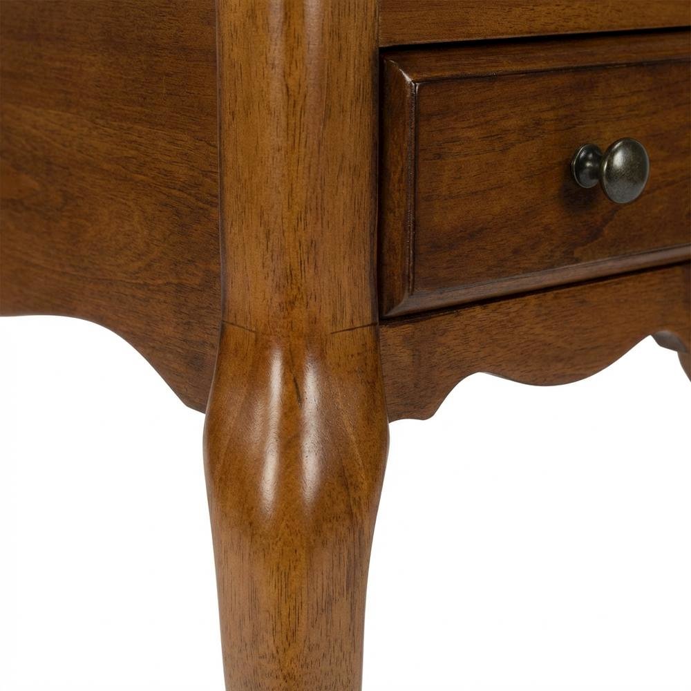 Chairside End Table with Drawer, Traditional Wood Side Table for Living Room