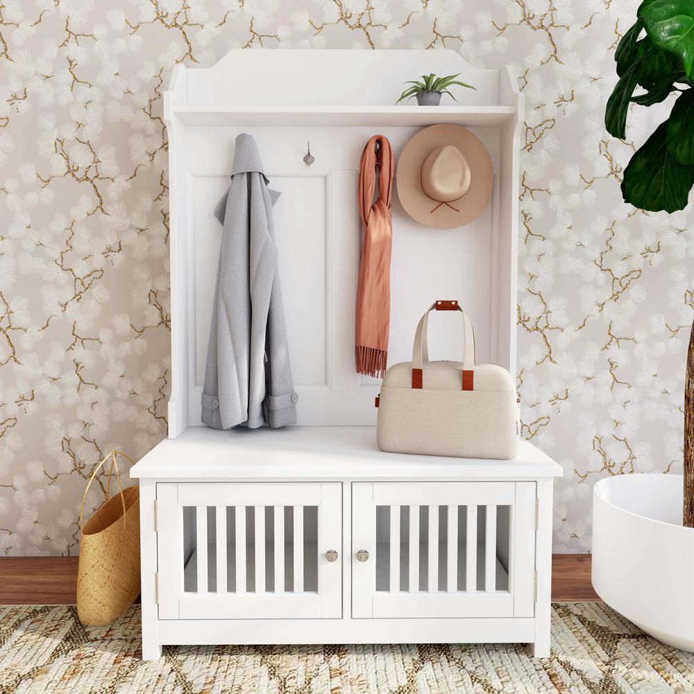 Butler Borya White Hall Tree with Storage