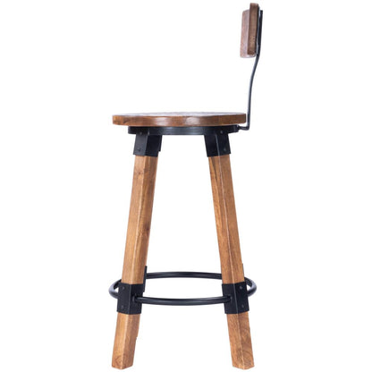 Mountain Lodge Wood & Metal 26" Counter Stool, Natural Wood