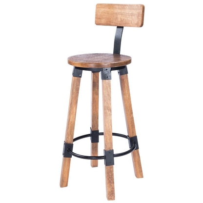Mountain Lodge Wood & Metal 30" Bar Stool, Natural Wood