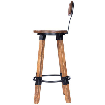 Mountain Lodge Wood & Metal 30" Bar Stool, Natural Wood
