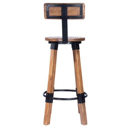 Mountain Lodge Wood & Metal 30" Bar Stool, Natural Wood