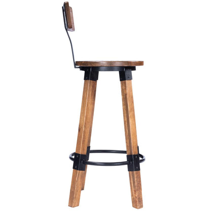 Mountain Lodge Wood & Metal 30" Bar Stool, Natural Wood