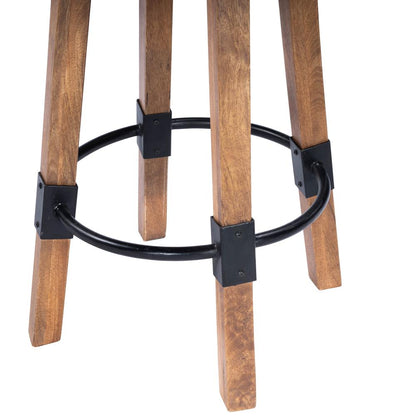 Mountain Lodge Wood & Metal 30" Bar Stool, Natural Wood