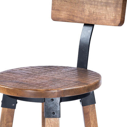 Mountain Lodge Wood & Metal 30" Bar Stool, Natural Wood