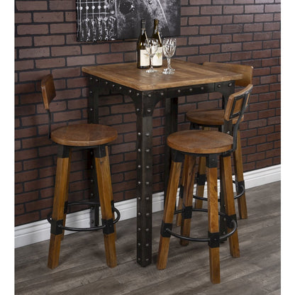 Mountain Lodge Wood & Metal 30" Bar Stool, Natural Wood