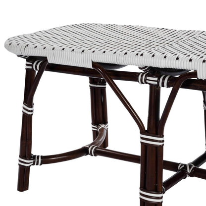 Marcella Rattan 42.5"W Bench, Dark Brown