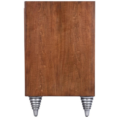 Shelly Leather & Capiz Shell Inlay 55" Sideboard, Medium Brown