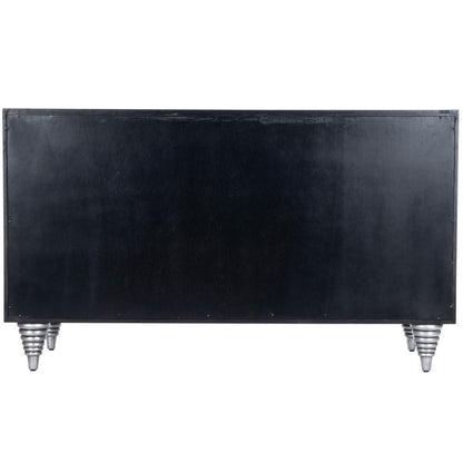 Shelly Leather & Capiz Shell Inlay 55" Sideboard, Medium Brown