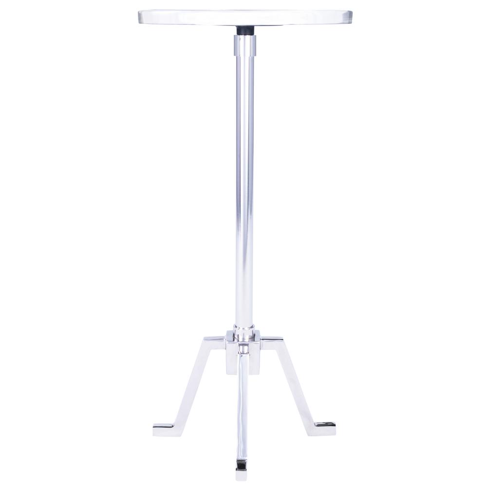 Sash Metal & Marble Side Table, Silver