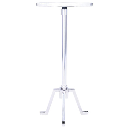 Sash Metal & Marble Side Table, Silver